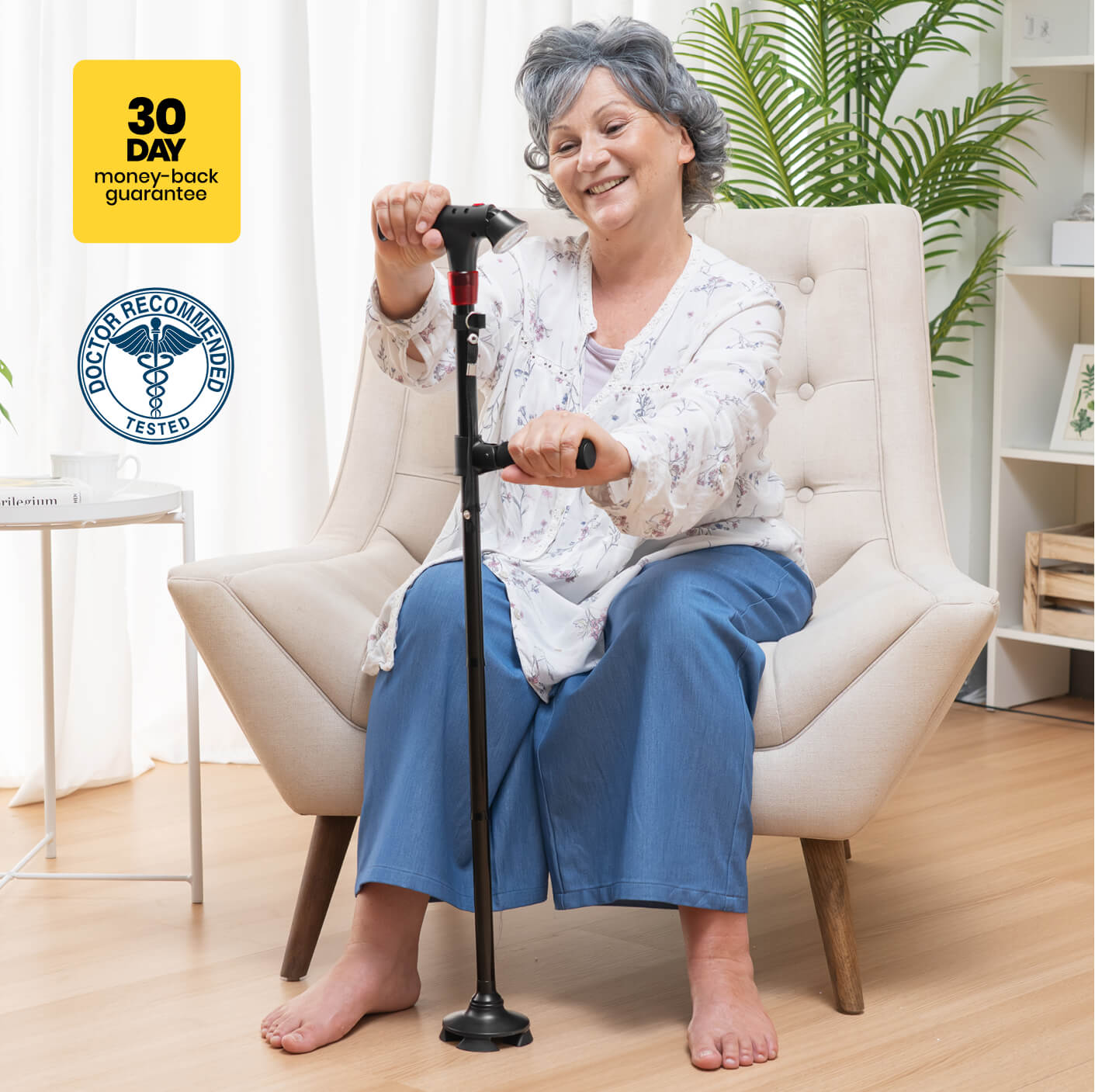 old lady sitting on chair